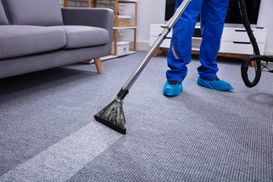 Siivooja puhdistaa mattoa